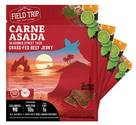 Field Trip Carne Asada Beef Jerky 2.2oz 4-Pack – Grass-Fed Snack | Made in USA Field Trip 