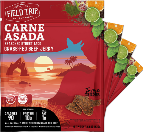 Field Trip Carne Asada Beef Jerky 2.2oz 4-Pack – Grass-Fed Snack | Made in USA Field Trip 