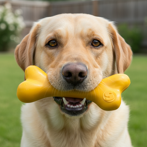 PUP-X Glow in the Dark Synthetic Rubber Dog Bone Toy – Durable Chew & Floating Toy | Made in USA SodaPup  Rubber Dog Toys