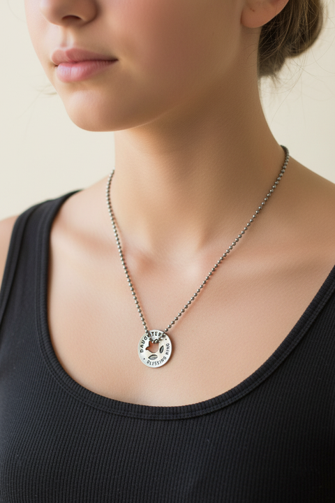 Daughter Blessing Ring Charm – Handcrafted Recycled Pewter Token | Sentimental Gift Made in USA Whitney Howard Designs  Blessing Ring
