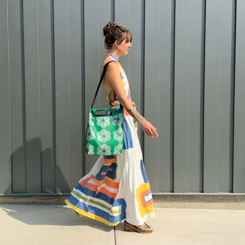 Waterproof Geo Flower Tote Bag – Durable Industrial Vinyl – Made in USA | LastBag by eqpd eqpd  LastBags