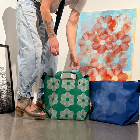 Waterproof Geo Flower Tote Bag – Durable Industrial Vinyl – Made in USA | LastBag by eqpd eqpd  LastBags