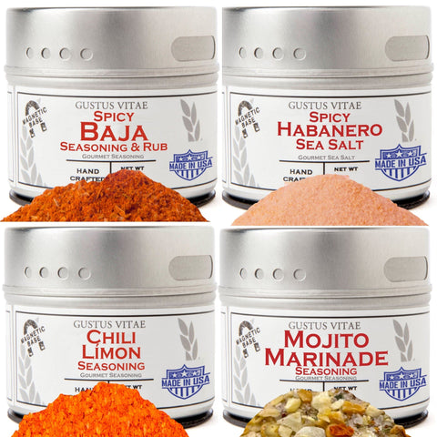 Gustus Vitae Gourmet Fajita Spice Set – 4-Piece Seasoning Collection | Made in USA Gustus Vitae  Collections & Gift Sets