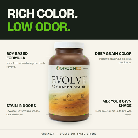GreenEZ Evolve Soy Wood Stains 1 Pint – Eco-Friendly Blend | Made in USA GreenEZ®  Hobbies & Creative Arts
