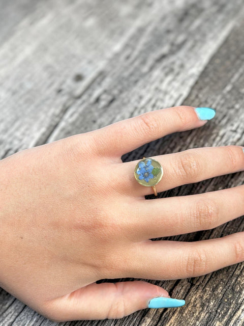 Handcrafted Multicolor Resin Statement Rings – Artistic Metal Band Jewelry | Made in USA Bold Artistic Resin Inlay Accessory Michelle Marie Boutique  Ring