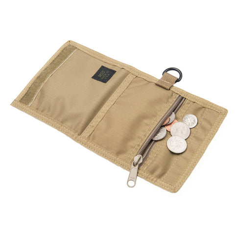 Compact Folding Wallet – Water-Resistant Packcloth Nylon – Coyote Tan | Made in USA MIS  Wallet