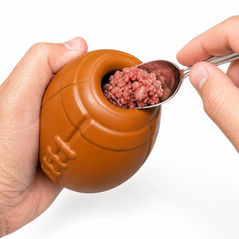 Durable Rubber Football Dog Treat Dispenser Toy – Chew Resistant | Made in USA SodaPup  Rubber Dog Toys