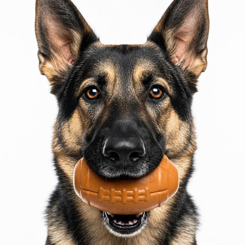 Durable Rubber Football Dog Treat Dispenser Toy – Chew Resistant | Made in USA SodaPup  Rubber Dog Toys