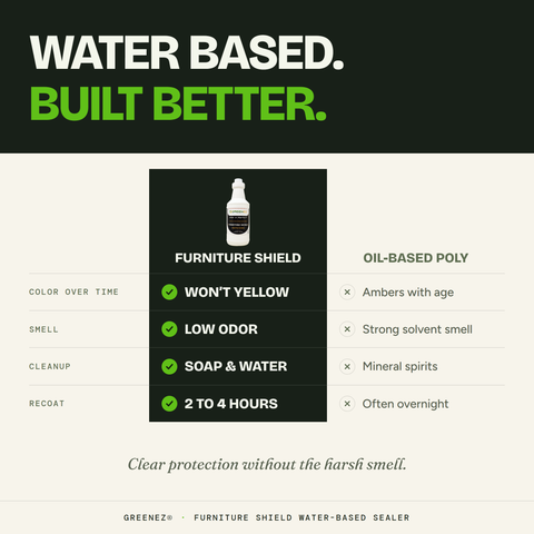 GreenEZ Furniture Shield Quart – Water-Based Wood Sealer | Made in USA GreenEZ® 