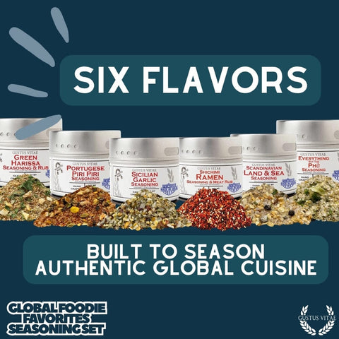 Global Gourmet Spice Collection – Authentic World Seasoning Flavors 6 Pack Set | Made in USA Gustus Vitae  Collections & Gift Sets