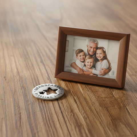 Handcrafted Grandparents Blessing Ring Charm – Recycled Pewter Quarter Size | Made in USA Token Gift Whitney Howard Designs  Blessing Ring