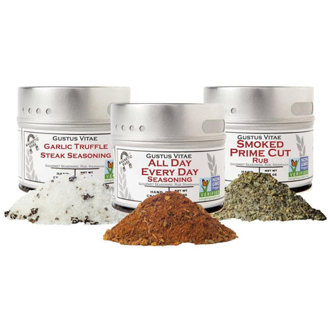Gustus Vitae Gourmet Seasoning Set – Garlic Truffle, Smoked Rub, All Day Spice | Made in USA Gustus Vitae 