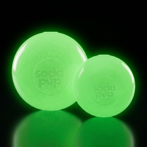 Chew Proof Floating Dog Fetch Ball – Durable Squeaker Toy 3 Inch | Made in USA SodaPup  Rubber Dog Toys