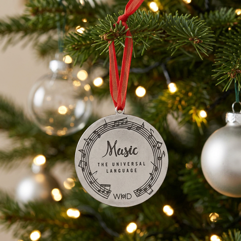 Music Tree of Life Holiday Ornament – Handcrafted Lead-Free Pewter | Made in USA with Red Ribbon Accent Whitney Howard Designs  Ornaments