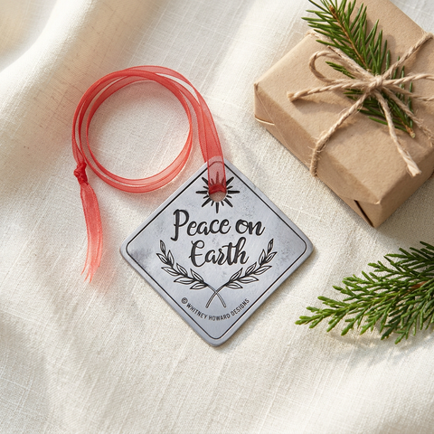 Peace on Earth Holiday Ornament – Recycled Lead-Free Pewter Decor | Made in USA Whitney Howard Designs  Ornaments