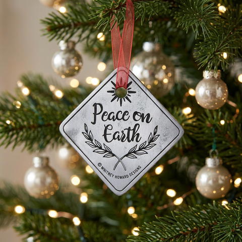 Peace on Earth Holiday Ornament – Recycled Lead-Free Pewter Decor | Made in USA Whitney Howard Designs  Ornaments