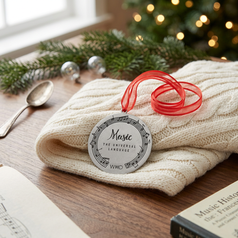 Music Tree of Life Holiday Ornament – Handcrafted Lead-Free Pewter | Made in USA with Red Ribbon Accent Whitney Howard Designs  Ornaments