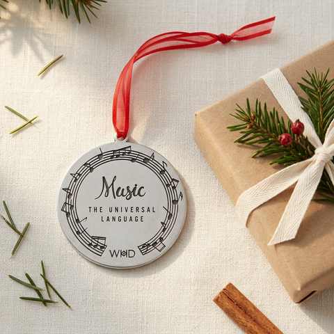 Music Tree of Life Holiday Ornament – Handcrafted Lead-Free Pewter | Made in USA with Red Ribbon Accent Whitney Howard Designs  Ornaments
