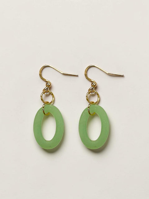 Oval Blue Sea Glass Dangle Earrings – Lightweight Coastal Jewelry | Made in USA Michelle Marie Boutique  Earrings