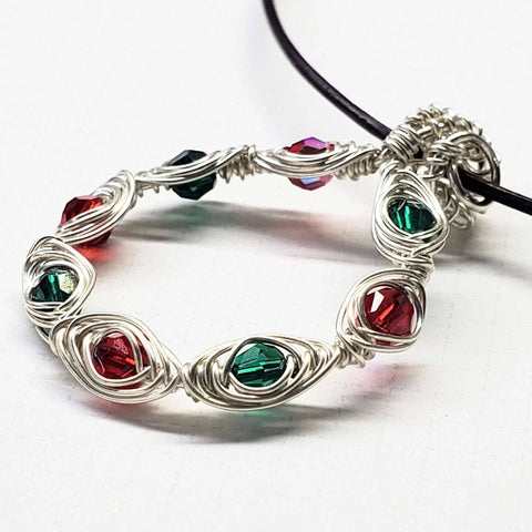 Christmas Holiday Wreath Necklace