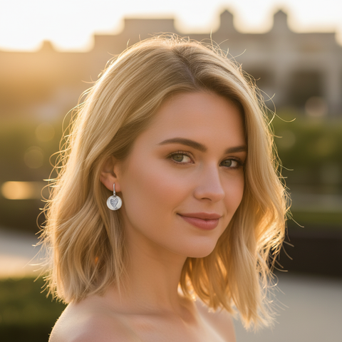 Handcrafted Loved Heart Dangle Earrings – Inspirational Sentiment Jewelry | Made in USA by Whitney Howard Designs Whitney Howard Designs  Earrings