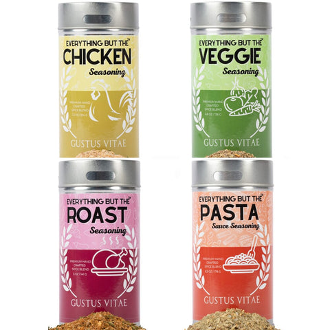 Gustus Vitae Meal Prep Seasoning Set – 4 Pack Gourmet Spice Blends | Made in USA Gustus Vitae  Gourmet Seasonings