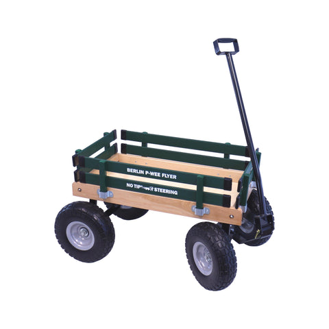Berlin Big Foot Kids Express Wagon 25x14 Inch Solid Wood Bed With Foam Tires – Amish Crafted | Made in USA Amish Toy Box  Pull Behind Wagon