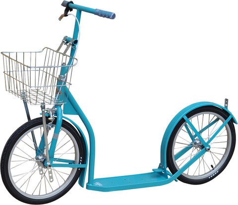 Amish-Made Deluxe Kick Scooter with Cargo Basket – Youth/Adult Size | Lancaster PA Craftsmanship Made in USA Amish Toy Box  Sports