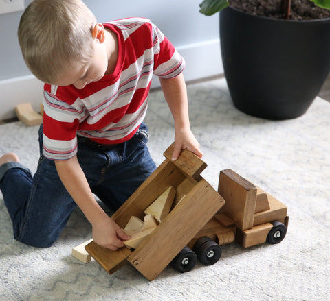 Amish-Made Wooden Toy Dump Truck – Durable Solid Wood Play Vehicle | Made in USA Amish Toy Box  Wooden Toys,Trains, Trucks and Things