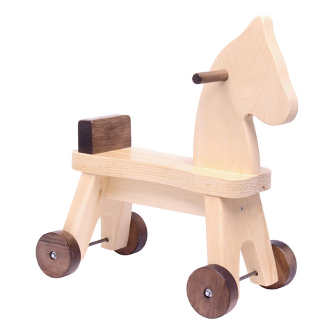 Handcrafted Amish Wooden Toddler Ride-On Horse Toy 18 Inch – Non-Toxic Finish | Made in USA Amish Toy Box  Toy