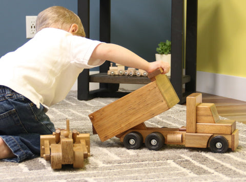 Amish-Made Wooden Toy Dump Truck – Durable Solid Wood Play Vehicle | Made in USA Amish Toy Box  Wooden Toys,Trains, Trucks and Things
