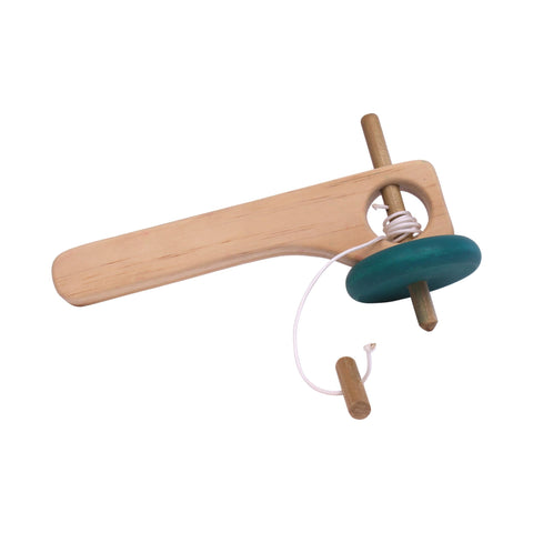 Handcrafted Amish Wooden Spinning Top Toy with Pull String – 8 Inch Pine Classic Toy | Made in USA Amish Toy Box  Toy