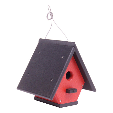 Amish Handmade Eco-Friendly Hanging Wren House 7.5x8x9 Inch – Durable Poly Lumber Birdhouse | Made in USA Amish Toy Box  Bird House