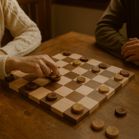 18 Inch Handmade Maple and Walnut Chess Board – Amish Crafted Wooden Game Surface | Made in USA Amish Toy Box  Game