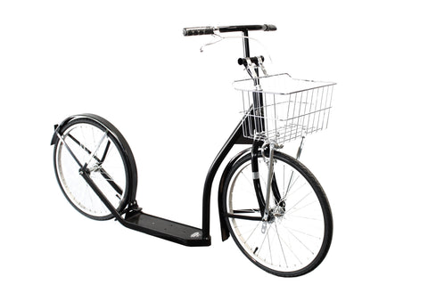 Amish-Made Deluxe Kick Scooter with Cargo Basket – Youth/Adult Size | Lancaster PA Craftsmanship Made in USA Amish Toy Box  Sports