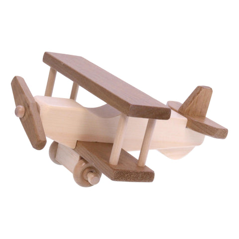 Handcrafted Wooden Toy Airplane With Spinning Propeller | Kid-Safe Finish – Made in USA Amish Toy Box  Toy