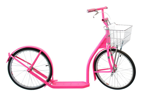 Amish-Made Deluxe Kick Scooter with Cargo Basket – Youth/Adult Size | Lancaster PA Craftsmanship Made in USA Amish Toy Box  Sports