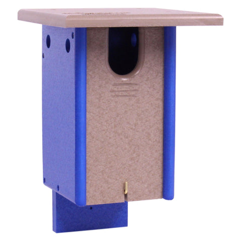 Amish-Made 11 Inch Bluebird House Post Mount – Durable Recycled Poly Lumber Birdhouse | Made in USA Amish Toy Box  Bird House