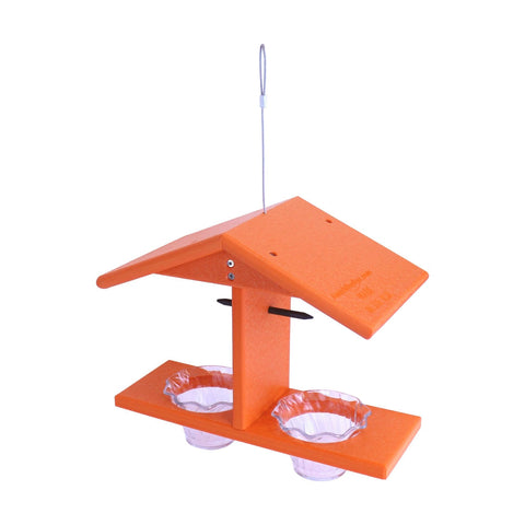 Double-Cup Oriole Bird Feeder – Durable Recycled Poly Lumber With Orange Pegs | Made in USA Amish Toy Box  Bird Feeder