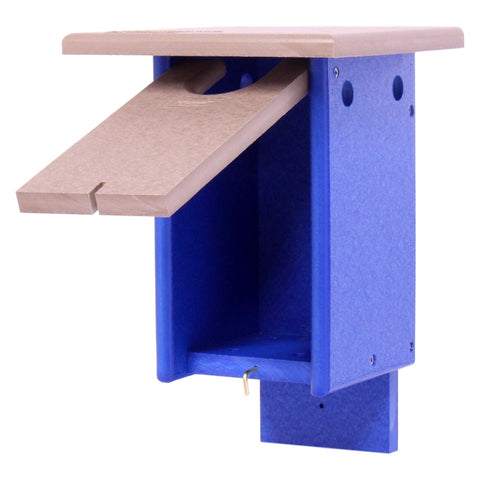 Amish-Made 11 Inch Bluebird House Post Mount – Durable Recycled Poly Lumber Birdhouse | Made in USA Amish Toy Box  Bird House