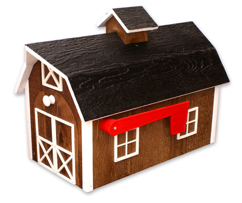 22 Inch Amish Craft Dutch Barn Style Wooden Mailbox – Rustic Post-Mount Outdoor Decor | Made in USA Amish Toy Box  Tools & Home Improvement