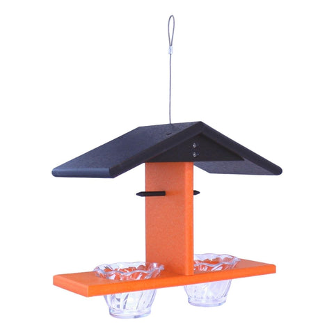 Double-Cup Oriole Bird Feeder – Durable Recycled Poly Lumber With Orange Pegs | Made in USA Amish Toy Box  Bird Feeder