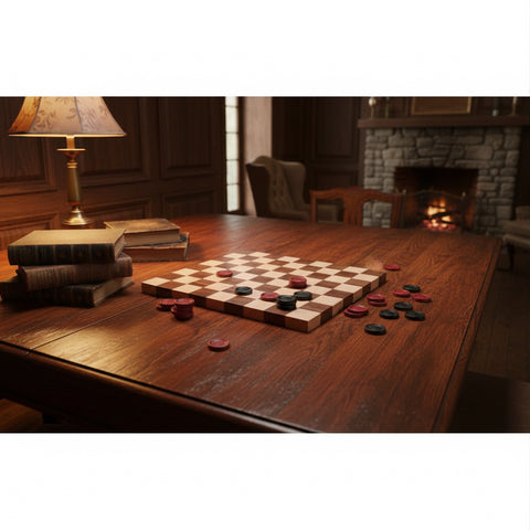 18 Inch Handmade Maple and Walnut Chess Board – Amish Crafted Wooden Game Surface | Made in USA Amish Toy Box  Game