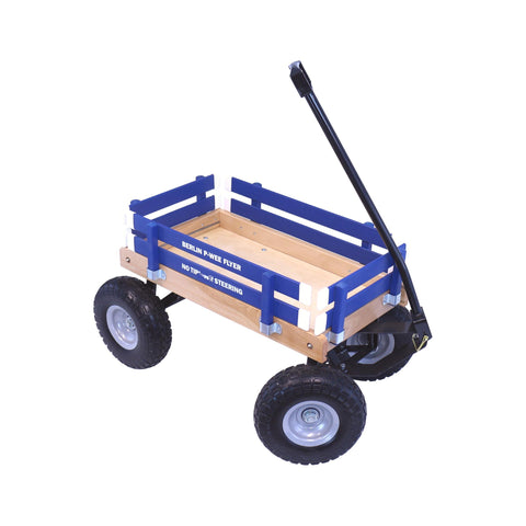 Berlin Big Foot Kids Express Wagon 25x14 Inch Solid Wood Bed With Foam Tires – Amish Crafted | Made in USA Amish Toy Box  Pull Behind Wagon