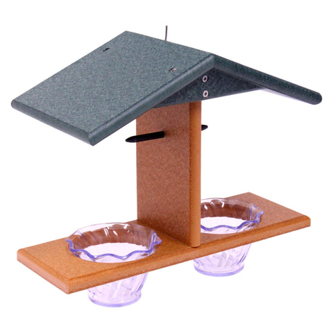 Double-Cup Oriole Bird Feeder – Durable Recycled Poly Lumber With Orange Pegs | Made in USA Amish Toy Box  Bird Feeder