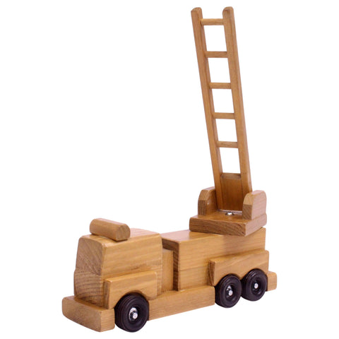 Amish Handcrafted Wooden Fire Truck Toy 20 Inch – Child-Safe Non-Toxic Finish | Made in USA Amish Toy Box  Toy