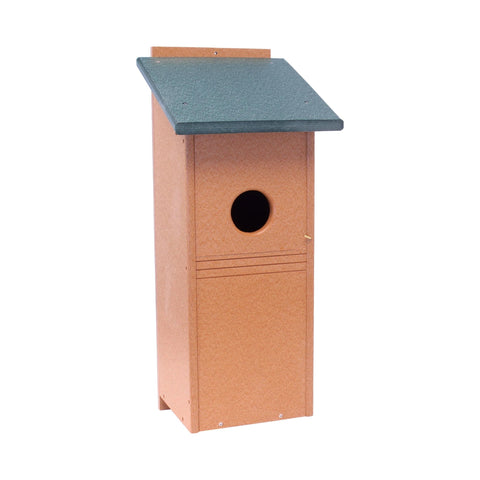 Flicker Birdhouse Nesting Box 8x8x24 Inch – Eco-Friendly Poly Lumber with Ventilation | Made in USA Amish Toy Box 