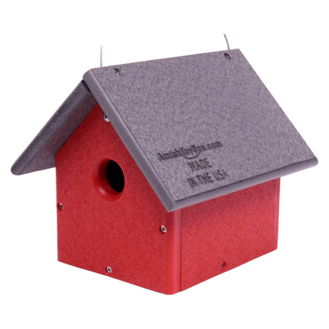 Amish-Made Eco-Friendly Birdhouse for Chickadees and Wrens 8 Inch Poly Lumber Nest Box | Made in USA Amish Toy Box  Bird House