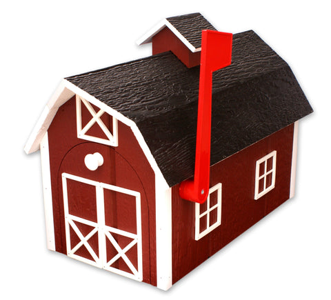 22 Inch Amish Craft Dutch Barn Style Wooden Mailbox – Rustic Post-Mount Outdoor Decor | Made in USA Amish Toy Box  Tools & Home Improvement