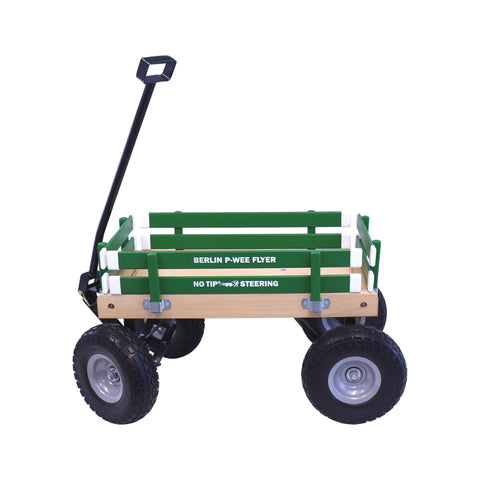 Berlin Big Foot Kids Express Wagon 25x14 Inch Solid Wood Bed With Foam Tires – Amish Crafted | Made in USA Amish Toy Box  Pull Behind Wagon